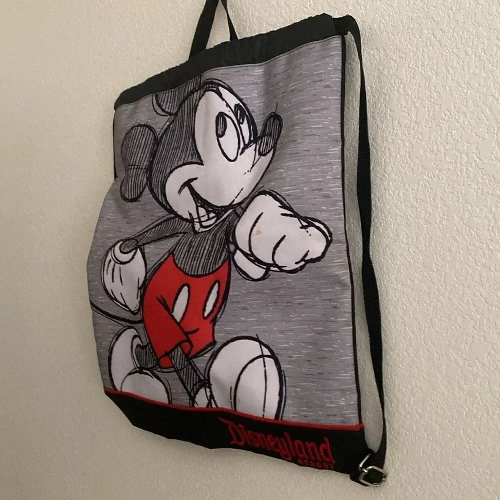 DISNEY Mickey Sketch Drawstring Backpack NWOT